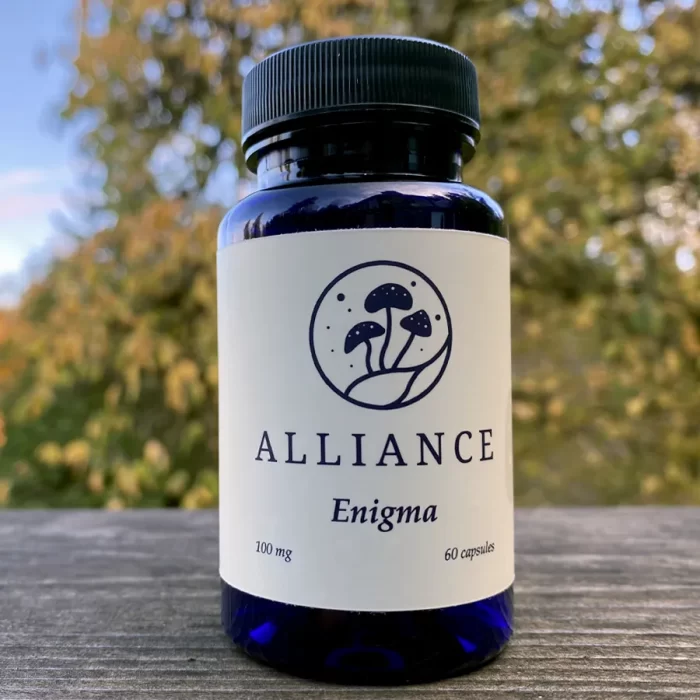 <div class="product-title">Enigma</div><div class="product-description">Enigma is one of the most visually striking and genetically unusual Psilocybe cubensis strains.</div>