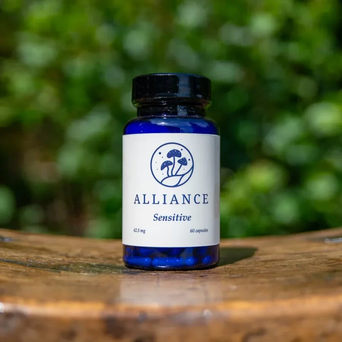 <div class="product-title">Sensitive</div><div class="product-description">Our Synergize blend formulated in a reduced dose, perfect for individuals with heightened sensitivity or those wanting to begin with a lower dosage.</div>